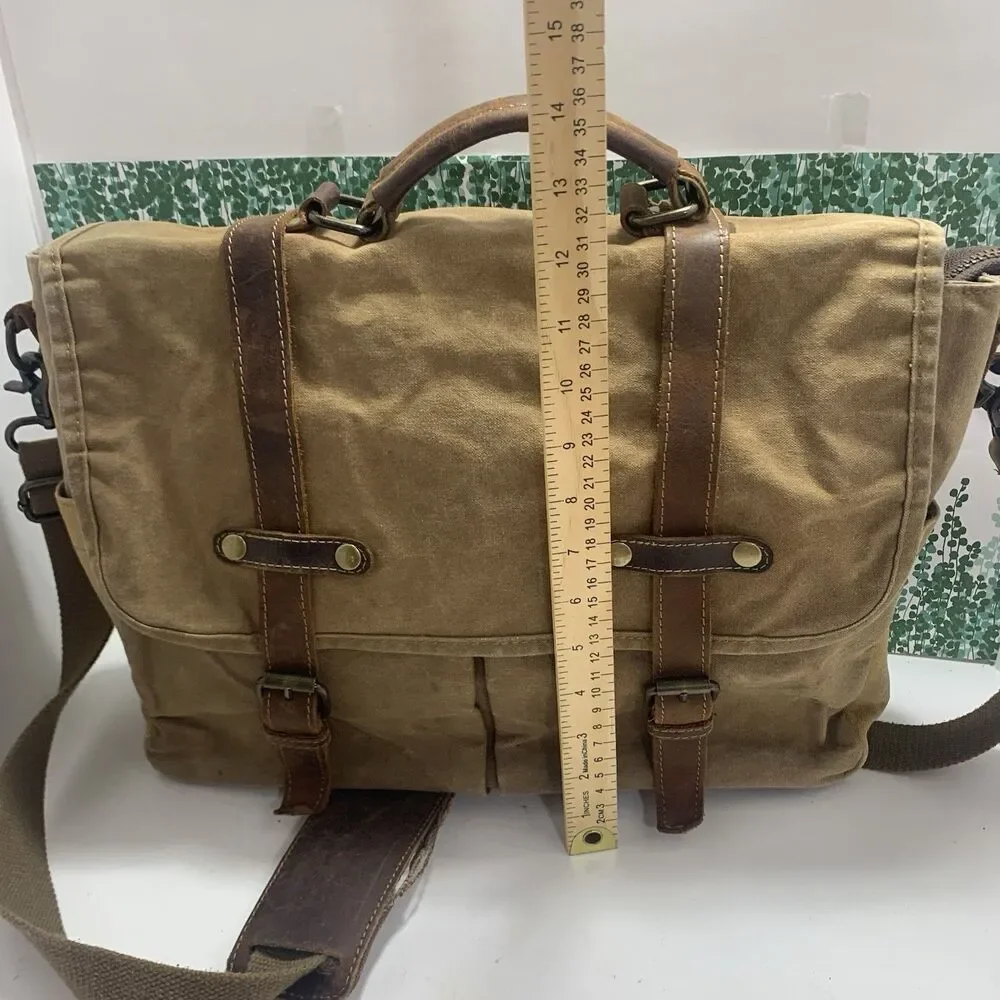 NEWHEY Waxed Waterproof Messenger Bag Laptop Briefcase Shoulder Strap Classic